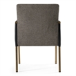Pemberly Row Modern Dining Chair with Grey Fabric and Brass Legs