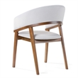 Pemberly Row Mid-Century Dining Chair in Gray Fabric and Walnut Frame