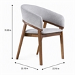 Pemberly Row Mid-Century Dining Chair in Gray Fabric and Walnut Frame