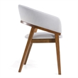 Pemberly Row Mid-Century Dining Chair in Gray Fabric and Walnut Frame