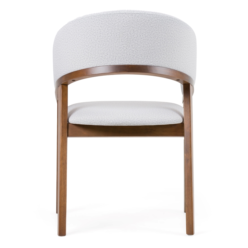 Pemberly Row Mid-Century Dining Chair in Gray Fabric and Walnut Frame