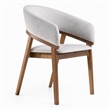 Pemberly Row Mid-Century Dining Chair in Gray Fabric and Walnut Frame