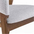 Pemberly Row Mid-Century Dining Chair in Gray Fabric and Walnut Frame