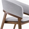 Pemberly Row Mid-Century Dining Chair in Gray Fabric and Walnut Frame