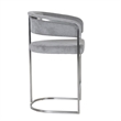 Pemberly Row Modern Gray Fabric Counter Chair with Stainless Steel Base