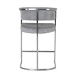 Pemberly Row Modern Gray Fabric Counter Chair with Stainless Steel Base