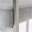 Pemberly Row Modern Gray Fabric Counter Chair with Stainless Steel Base