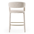 Pemberly Row Modern Ivory Beige Counter Chair with Cast Iron Legs
