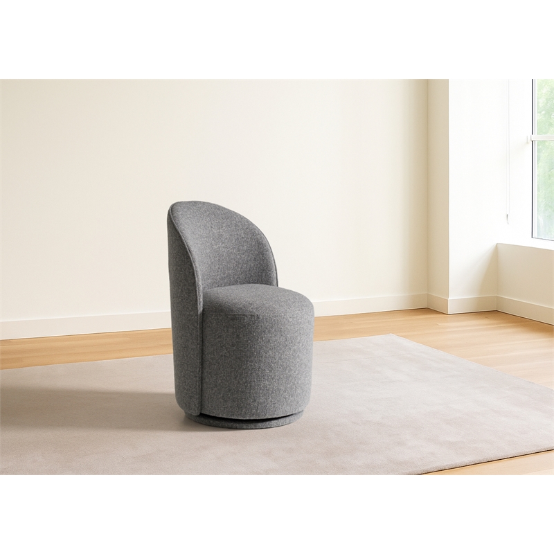 Pemberly Row Modern Gray Fabric Upholstered Swivel Dining Chair