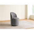 Pemberly Row Modern Gray Fabric Upholstered Swivel Dining Chair