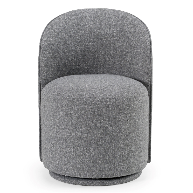 Pemberly Row Modern Gray Fabric Upholstered Swivel Dining Chair