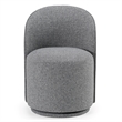 Pemberly Row Modern Gray Fabric Upholstered Swivel Dining Chair