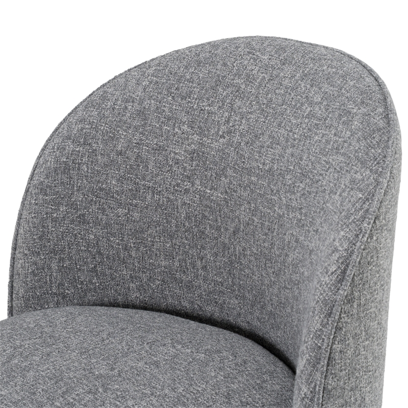 Pemberly Row Modern Gray Fabric Upholstered Swivel Dining Chair