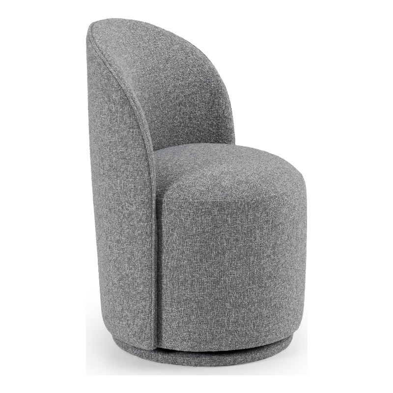 Pemberly Row Modern Gray Fabric Upholstered Swivel Dining Chair