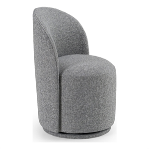 Pemberly Row Modern Gray Fabric Upholstered Swivel Dining Chair