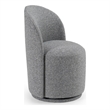 Pemberly Row Modern Gray Fabric Upholstered Swivel Dining Chair
