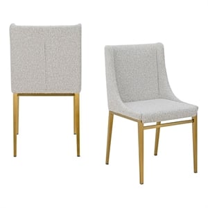 Pemberly Row Mid-Century Modern Light Gray Dining Chair Set of 2