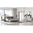 Pemberly Row Modern Round Mirror in Tiger Wood Gray Finish