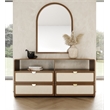 Pemberly Row Modern Walnut Mirror with Veneer Frame