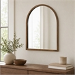 Pemberly Row Modern Walnut Mirror with Veneer Frame