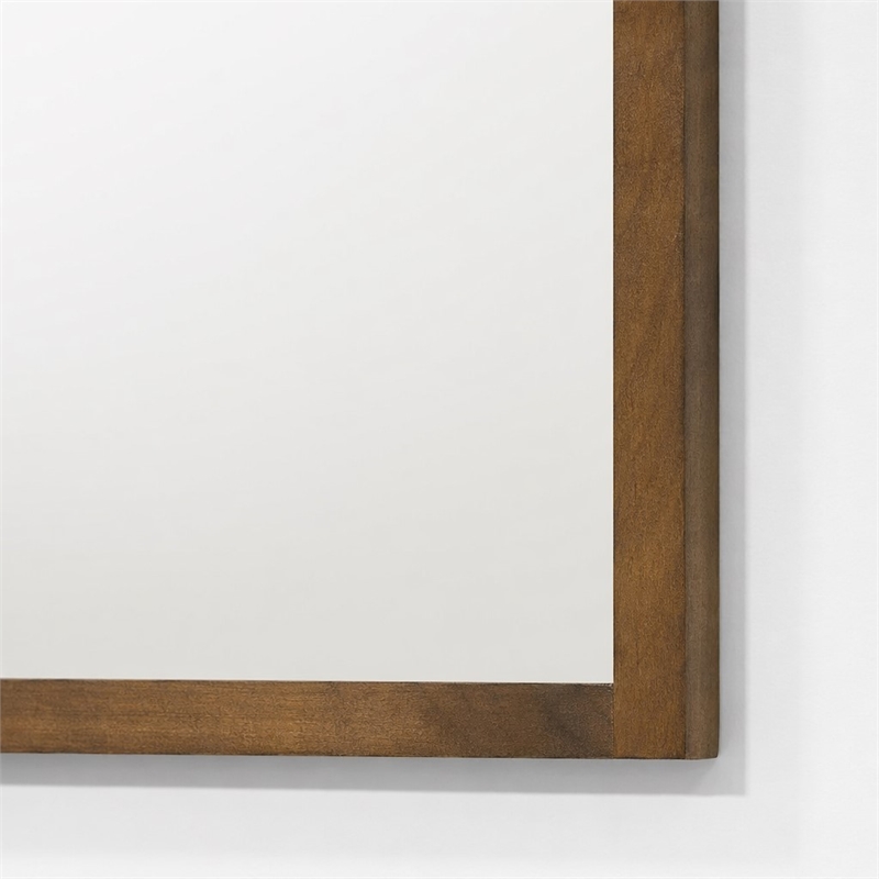 Pemberly Row Modern Walnut Mirror with Veneer Frame