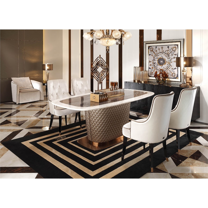 Pemberly Row Larissa Modern Cream Velvet Dining Chair with Tufted Back