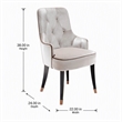 Pemberly Row Larissa Modern Cream Velvet Dining Chair with Tufted Back