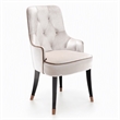 Pemberly Row Larissa Modern Cream Velvet Dining Chair with Tufted Back