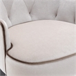 Pemberly Row Larissa Modern Cream Velvet Dining Chair with Tufted Back