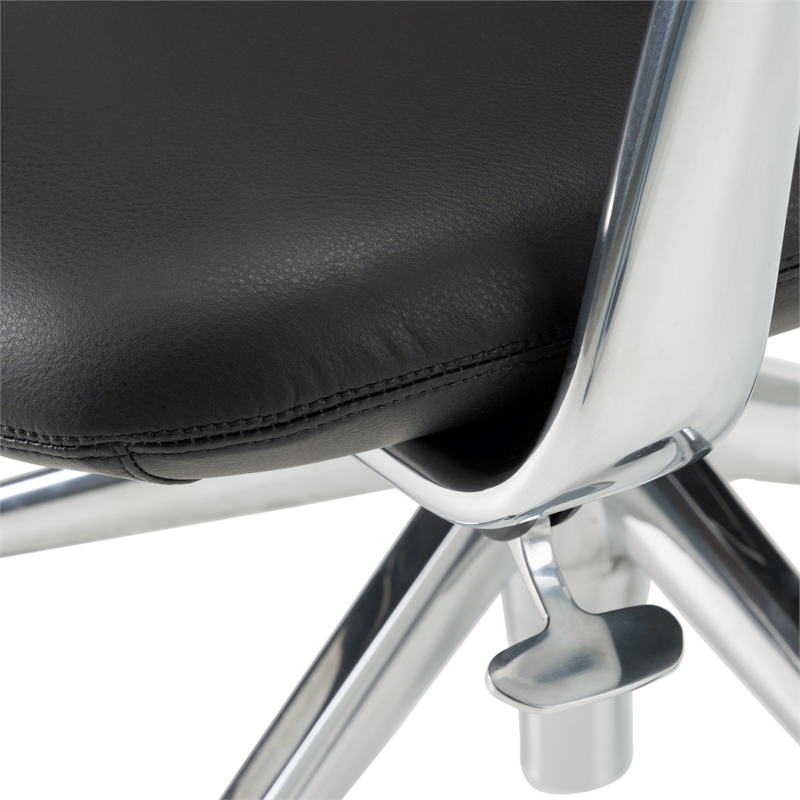Pemberly Row Modern Black Executive Office Chair in Vegan Leather