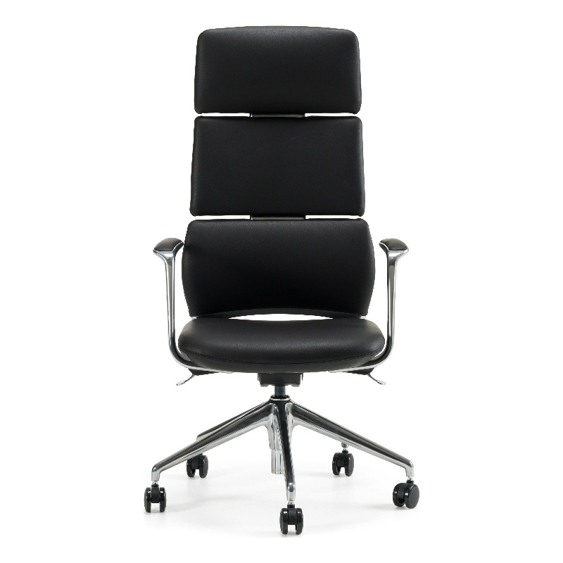 Pemberly Row Modern Black Executive Office Chair in Vegan Leather