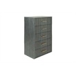 Pemberly Row Dark Gray Chest with Acacia Wood and Brass Handles