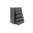 Pemberly Row Dark Gray Chest with Acacia Wood and Brass Handles