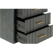Pemberly Row Dark Gray Chest with Acacia Wood and Brass Handles