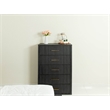 Pemberly Row Dark Gray Chest with Acacia Wood and Brass Handles