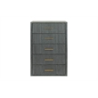Pemberly Row Dark Gray Chest with Acacia Wood and Brass Handles