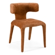 Pemberly Row Modern Rust Velvet Dining Chair with Iron Frame and Foam Fill