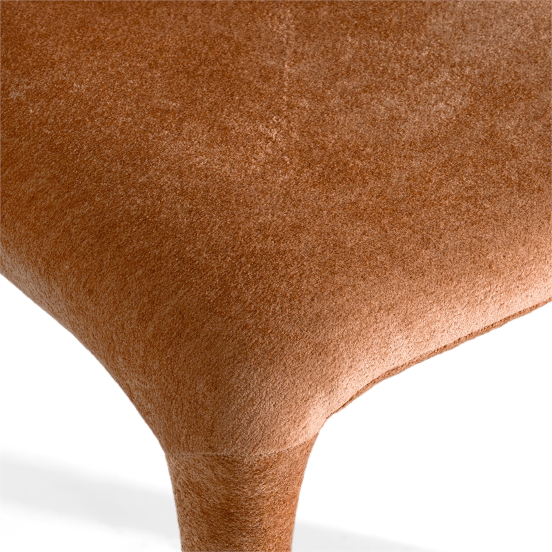 Pemberly Row Modern Rust Velvet Dining Chair with Iron Frame and Foam Fill