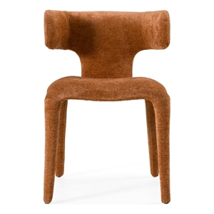 Pemberly Row Modern Rust Velvet Dining Chair with Iron Frame and Foam Fill