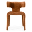 Pemberly Row Modern Rust Velvet Dining Chair with Iron Frame and Foam Fill