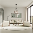 Pemberly Row Contemporary Cream Lounge Chair with Walnut Wood Legs