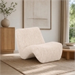 Pemberly Row Modern Beige Fabric Upholstered Accent Chair
