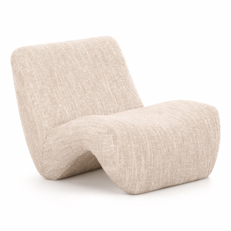 Pemberly Row Modern Beige Fabric Upholstered Accent Chair