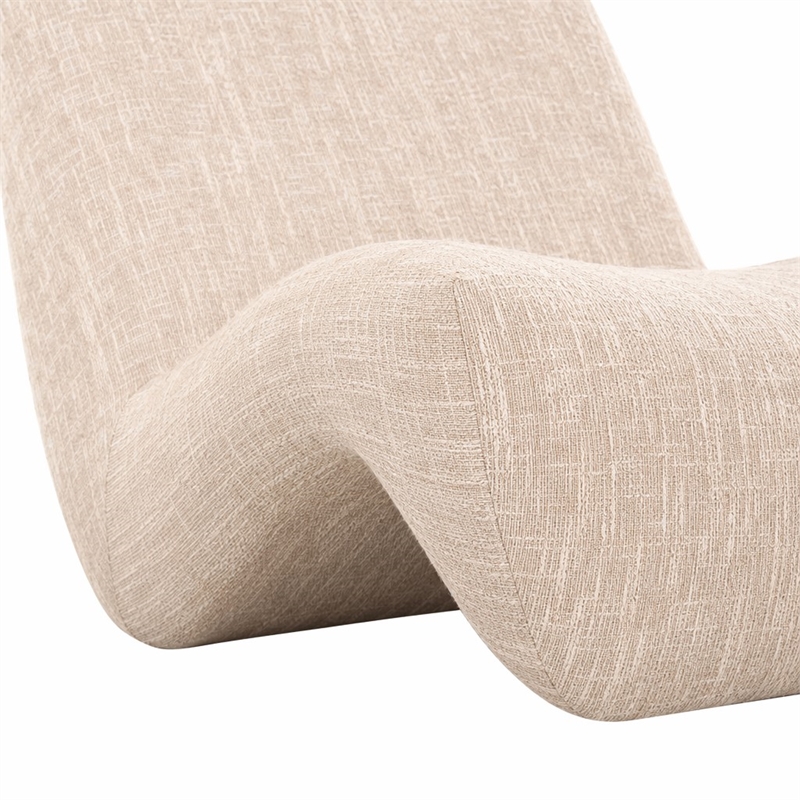 Pemberly Row Modern Beige Fabric Upholstered Accent Chair