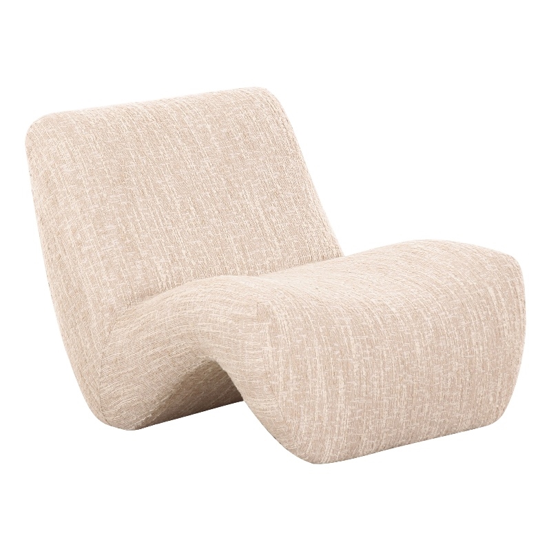 Pemberly Row Modern Beige Fabric Upholstered Accent Chair