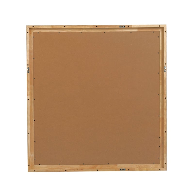 Pemberly Row Modern Natural Rubberwood Frame Rectangular Mirror