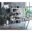 Pemberly Row White High Gloss Bookcase with MDF and Stainless Steel Frame