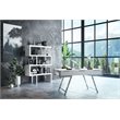 Pemberly Row White High Gloss Bookcase with MDF and Stainless Steel Frame