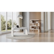 Pemberly Row White High Gloss Bookcase with MDF and Stainless Steel Frame