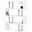 Pemberly Row White High Gloss Bookcase with MDF and Stainless Steel Frame